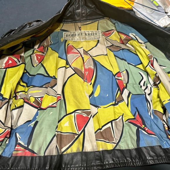 Original Robert Krief lamskin leather jacket with dolman sleeves and fringe - Picture 4 of 5